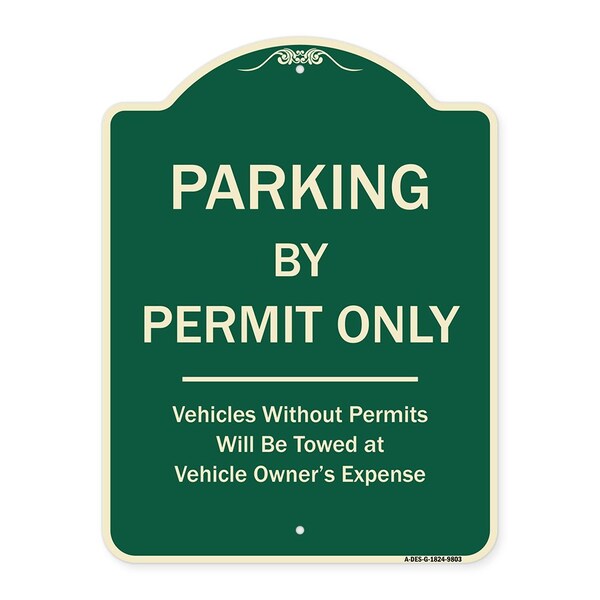Designer Series-Parking By Permit Vehicles Without Permits Towed Vehic, 24" x 18", G-1824-9803